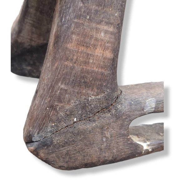 LARGE AUTHENTIC 2' TALL ANTIQUE AFRICAN TRIBAL FERTILITY WOOD CARVING ST… - Picture 9 of 12